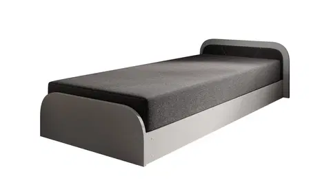Postele Artelta Jednolůžková postel PARYS šedá | 80 x 190 cm Barva: Pravá / Sawana 05
