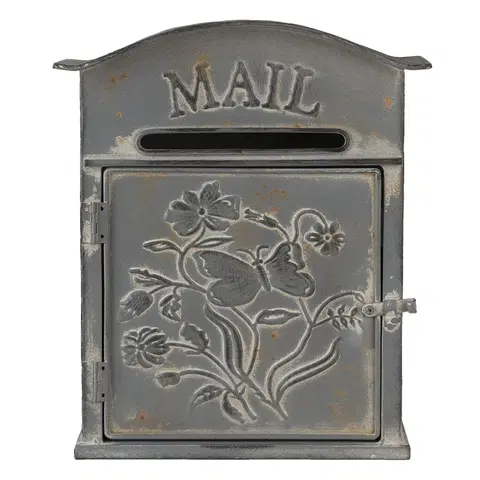 Poštovní schránky Šedá retro poštovní schránka Mail - 26*10*31 cm Clayre & Eef 6Y4238