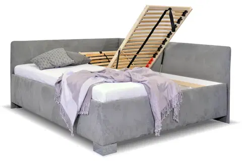 s úložným prostorem Rohová čalouněná postel dvoulůžko s úložným prostorem Ryana