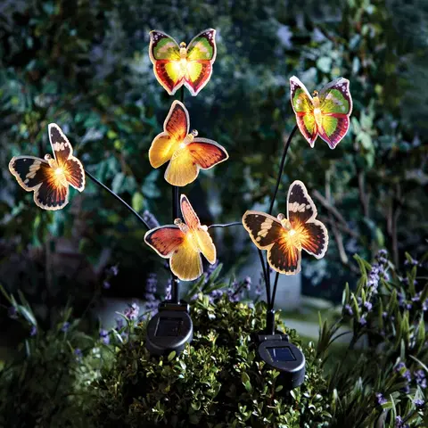 Svíčky a světelné dekorace 2 LED zápichy Motýl