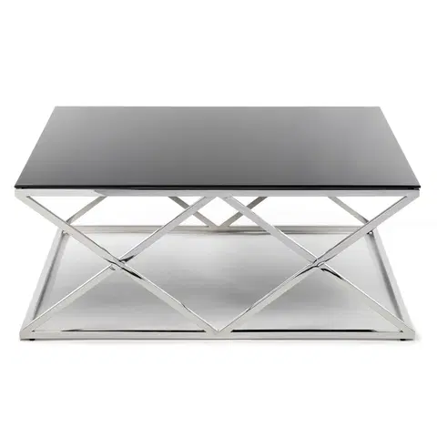 Konferenční stolky DekorStyle Konferenční stolek Timantti 110 cm stříbrný