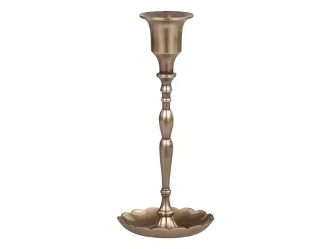 Svícny Mosazný antik kovový svícen na úzkou svíčku - 8*16cm Chic Antique 71059913 (71599-13)