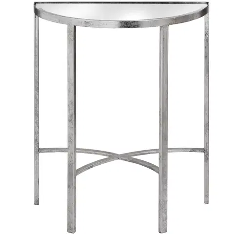 Luxusní a designové příruční stolky Estila Designový zrcadlový půlkruhový stolek
