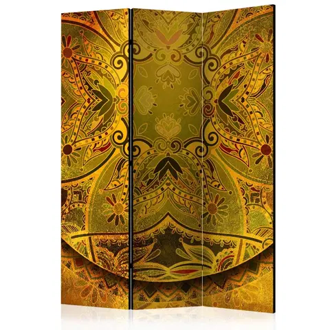 Paravány Paraván Mandala: Golden Power Dekorhome 135x172 cm (3-dílný)