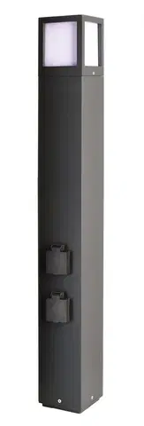 Sloupky se zásuvkami Light Impressions Deko-Light stojací svítidlo Facado Socket 220-240V AC/50-60Hz E27 1x max. 20,00 W 1000 mm tmavěšedá 733065