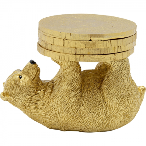 Sošky medvědů KARE Design Soška Medvěd s podnosem na skleničku 7cm