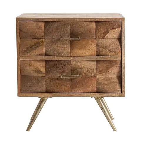 Designové a luxusní noční stolky Estila Moderní noční stolek Duran z mangového dřeva 60cm