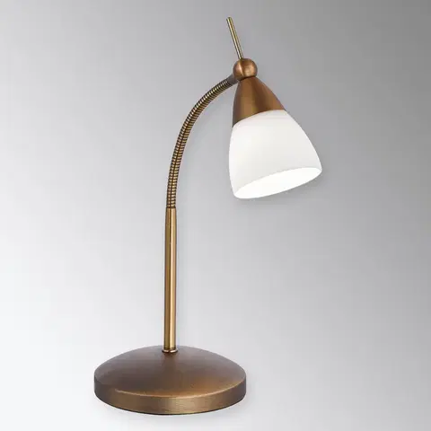 Stolní lampy Paul Neuhaus Klasická LED stolní lampa Pino, mosaz starobylá