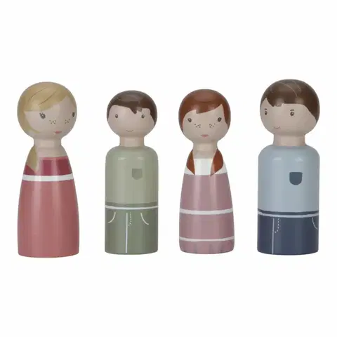 Hračky LITTLE DUTCH - Sada dřevěných panenek Family Rosa