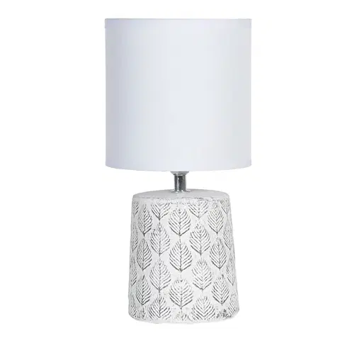 Lampy Stolní lampa s listy a bílým stínidlem - Ø  15*31 cm E14/max 1*40W Clayre & Eef 6LMC0017