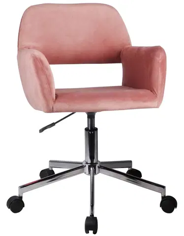 Kancelářské židle Ak furniture Čalouněné otočné křeslo FD-22 růžové