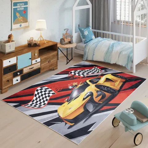 Dětské koberce Dětský koberec s motivem závodního auta
