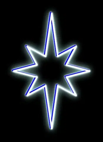LED venkovní PROFI motivy DecoLED LED světelná hvězda, závěsná, 80x120 cm, ledově bílá