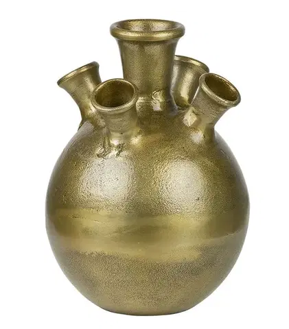Dekorativní vázy Bronzová antik kovová raw váza Tulip - 20*20*28cm Mars & More ABTVG22
