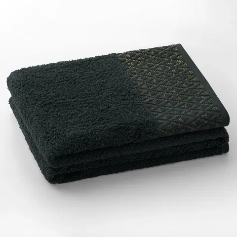 Ručníky Bavlněný ručník DecoKing Andrea černý, velikost 70x140