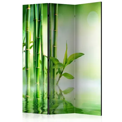 Paravány Paraván Green Bamboo Dekorhome 135x172 cm (3-dílný)