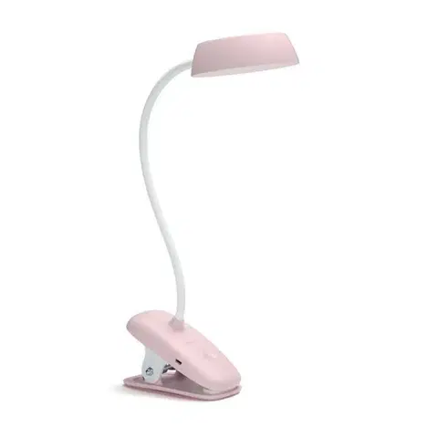 Stolní lampy do kanceláře Philips Donutclip stolní LED lampa na klip 1x3W 175lm 4000K IP20 USB, krokové stmívání, růžová