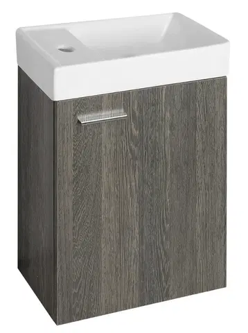 Koupelnový nábytek AQUALINE ZOJA skříňka s keramickým umyvadlem 40x22 cm, mali wenge 51049MW-02