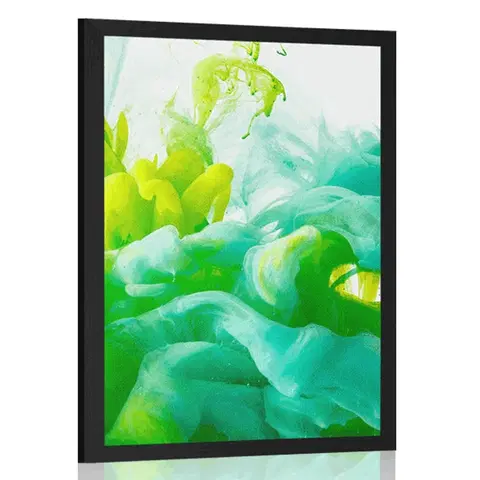 Abstraktní a vzorované Plakát inkoust v zelených odstínech