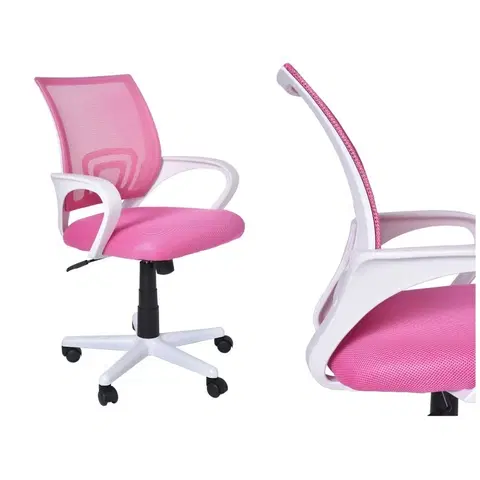 Kancelářské židle TZB Kancelářská židle Bianco bílo-růžová