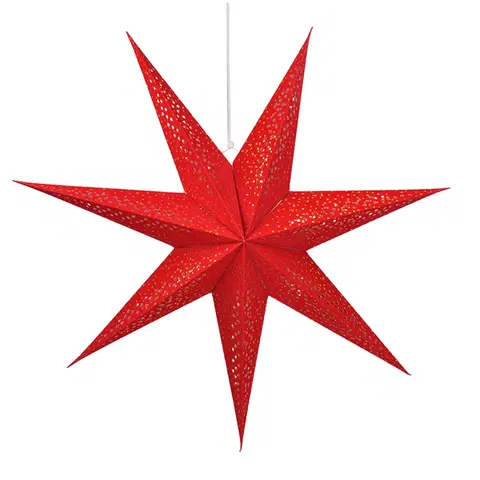 LED osvětlení na baterie Solight LED vánoční hvězda červená, závěsná, 60cm, 20x LED, 2x AA 1V263