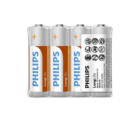 Baterie primární Philips Philips R6L4F/10 - 4 ks Zinkochloridová baterie AA LONGLIFE 1,5V 