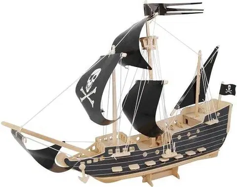 3D puzzle Woodcraft construction kit Dřevěné 3D puzzle Pirátská loď