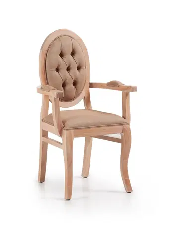 Luxusní jídelní židle Estila Luxusní elegantní židle s područkami čalouněná Bromo z masivu