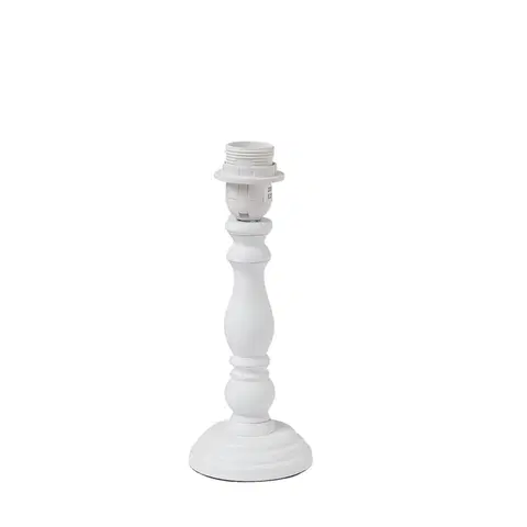 Lampy Bílá dřevěná noha k lampě s patinou - Ø 10*26 cm Clayre & Eef 6LMP478W