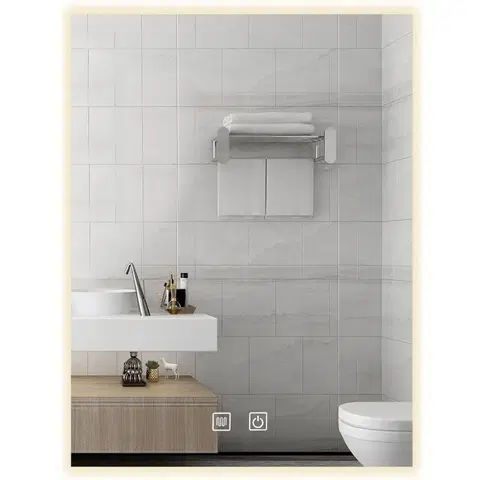 Koupelnová zrcadla REA Zrcadlo LED SQR 50x100cm HOM-02507