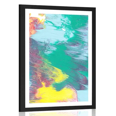 Abstraktní a vzorované Plakát s paspartou abstrakce v pastelových barvách
