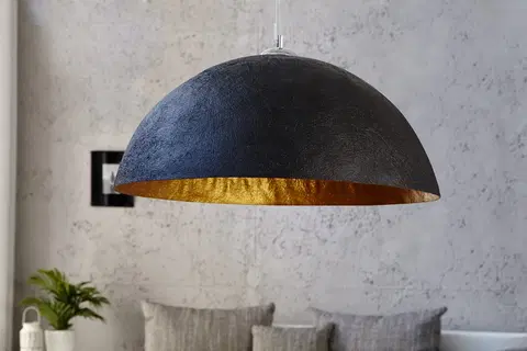 Luxusní designové závěsné lampy Estila Závěsné svítidlo Glow černá zlatá
