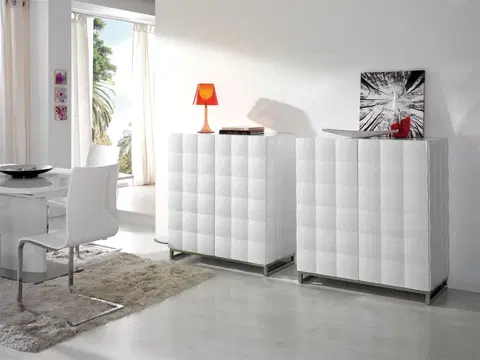 Designové komody Estila Moderní komoda Donato v bílé barvě 101cm