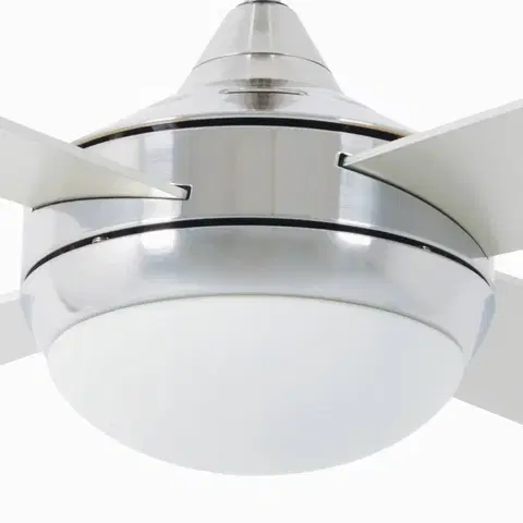 Stropní ventilátory se světlem FARO BARCELONA Stropní ventilátor Icaria L se světlem hliník/šedá/javor