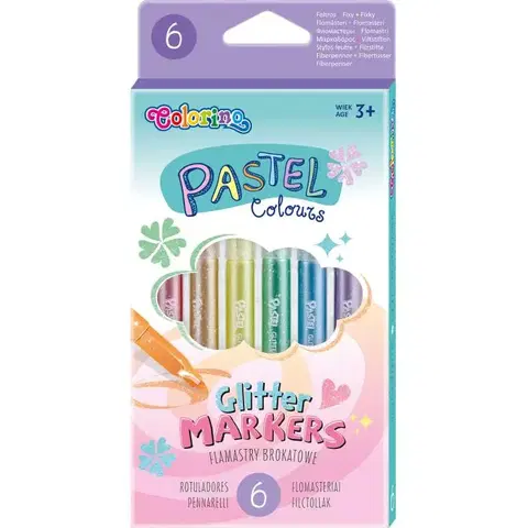 Hračky PATIO - Colorino pastelové fixy s brokátem