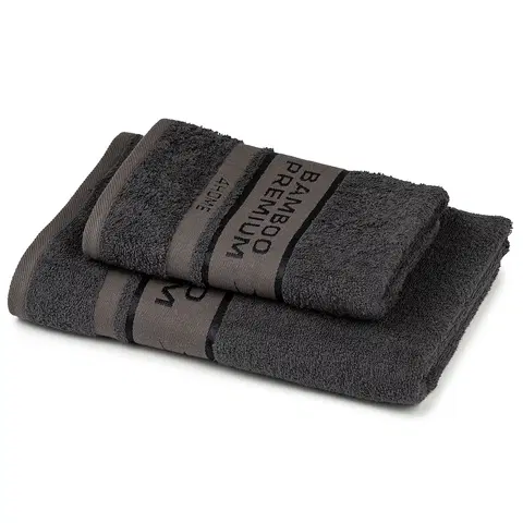 Ručníky 4Home Sada Bamboo Premium osuška a ručník tmavě šedá, 70 x 140 cm, 50 x 100 cm