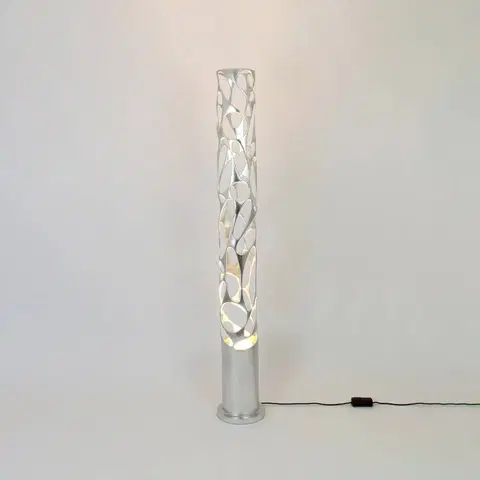 Stojací lampy Holländer Stojací lampa Talismano, stříbrná barva, výška 176 cm, železo