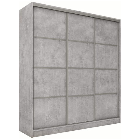 Šatní skříně Šatní skříň LITOLARIS 180 bez zrcadla, se 4 šuplíky a 2 šatními tyčemi, beton