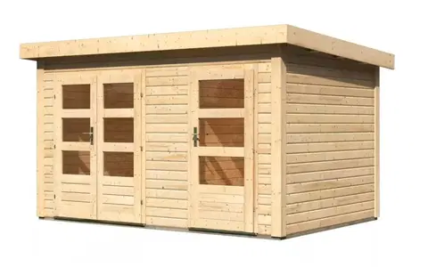 Dřevěné plastové domky Dřevěný zahradní domek SCHONBUCH 1 Lanitplast Přírodní dřevo