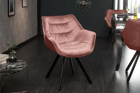 Židle Jídelní křeslo THEIA Dekorhome Růžová