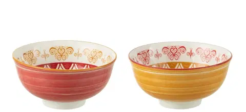 Mísy a misky Set 2ks barevná porcelánová miska Bowl Jam - Ø11*5 cm/ 220ml J-Line by Jolipa 34729