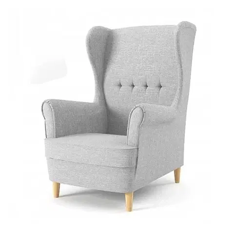 Židle Designové křeslo světle šedé barvy ve skandinávském stylu