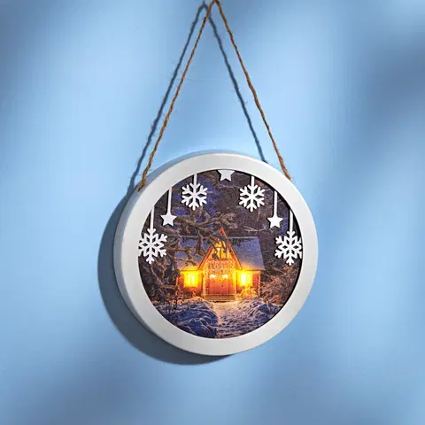 Svíčky a světelné dekorace LED obraz "Zimní krajina"