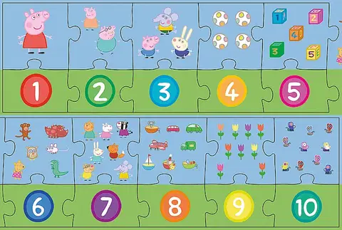 Hračky puzzle TREFL - Vzdělávací puzzle 20 - Čísla Peppa Pig
