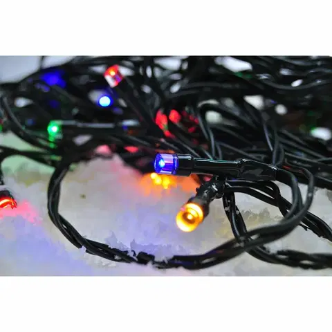 LED řetězy Solight LED venkovní vánoční řetěz, 50 LED, 5m, přívod 3m, 8 funkcí, časovač, IP44, vícebarevný 1V110-M-1