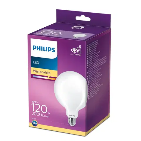 LED žárovky Philips Philips LED Classic Globelampe E27 G120 13W matná