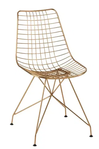 Jídelní stoly Zlatá kovová jídelní židle Charlotte gold  - 44*52*84cm J-Line by Jolipa 96159