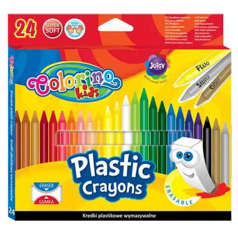 Hračky PATIO - Colorino voskovky gumovatelné 24 barev