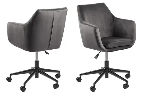 Kancelářská křesla Dkton Designová kancelářská židle Norris tmavě šedá