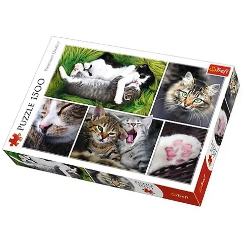 Hračky puzzle TREFL - Puzzle Kočky koláž 1500